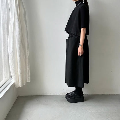 atelier naruse  ダウンプルーフコットンカットインポケットスカート　ブラック