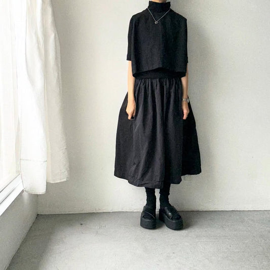 R&D.M.Co ガーメントダイタックギャザースカート
