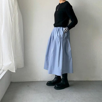 🟡週末入荷分予約受付中🟡cion  コットンシャーリングギャザースカート　サックスブルー