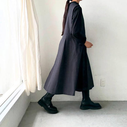 atelier d'antan kobell コットンエプロンドレス　  ダークグレー