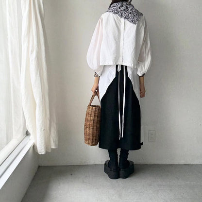 R&D.M.Co  ワイルドベリーガーゼショール　ブラック×ホワイト