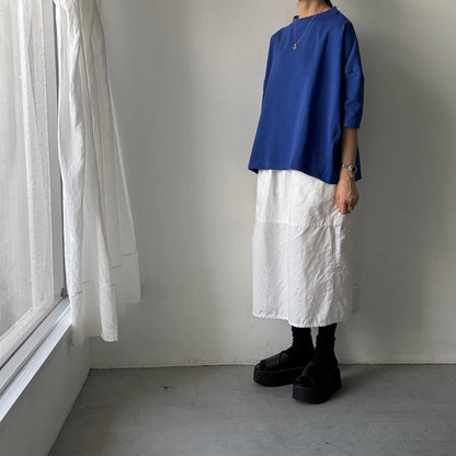 🟡水曜日入荷分予約受付中🟡 Linenya  テラヴェ7分袖Tシャツ　ブルー