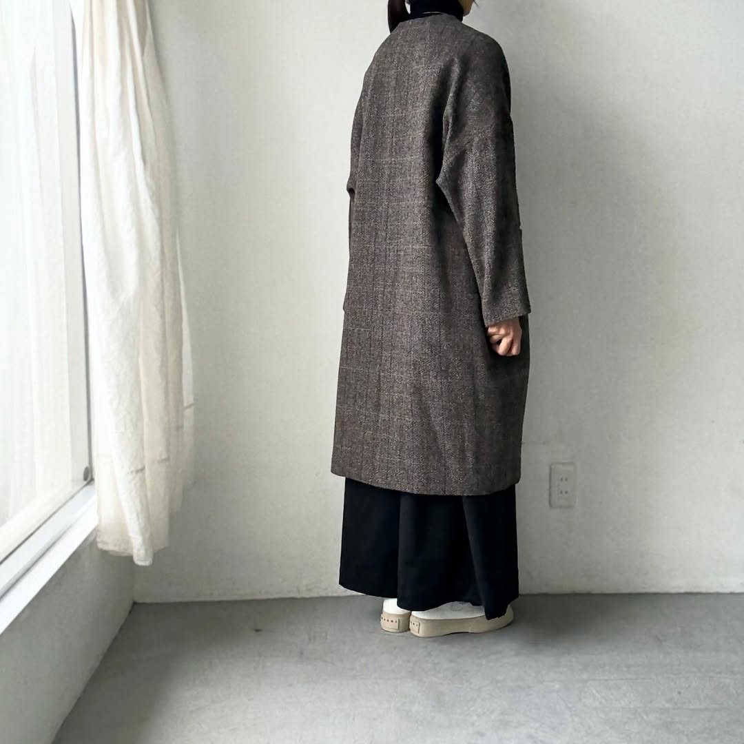 atelier naruse ハリスツイードウールコクーンコート