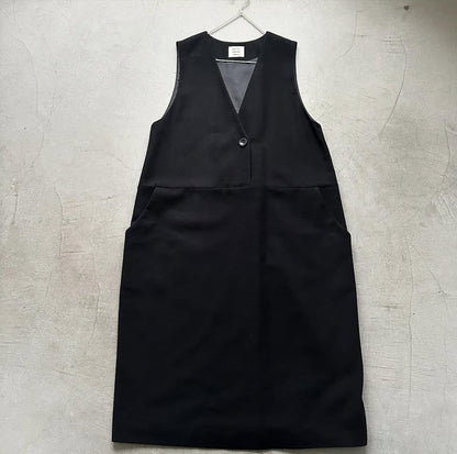 atelier naruse コットンウールヘリンボンジャンパースカート