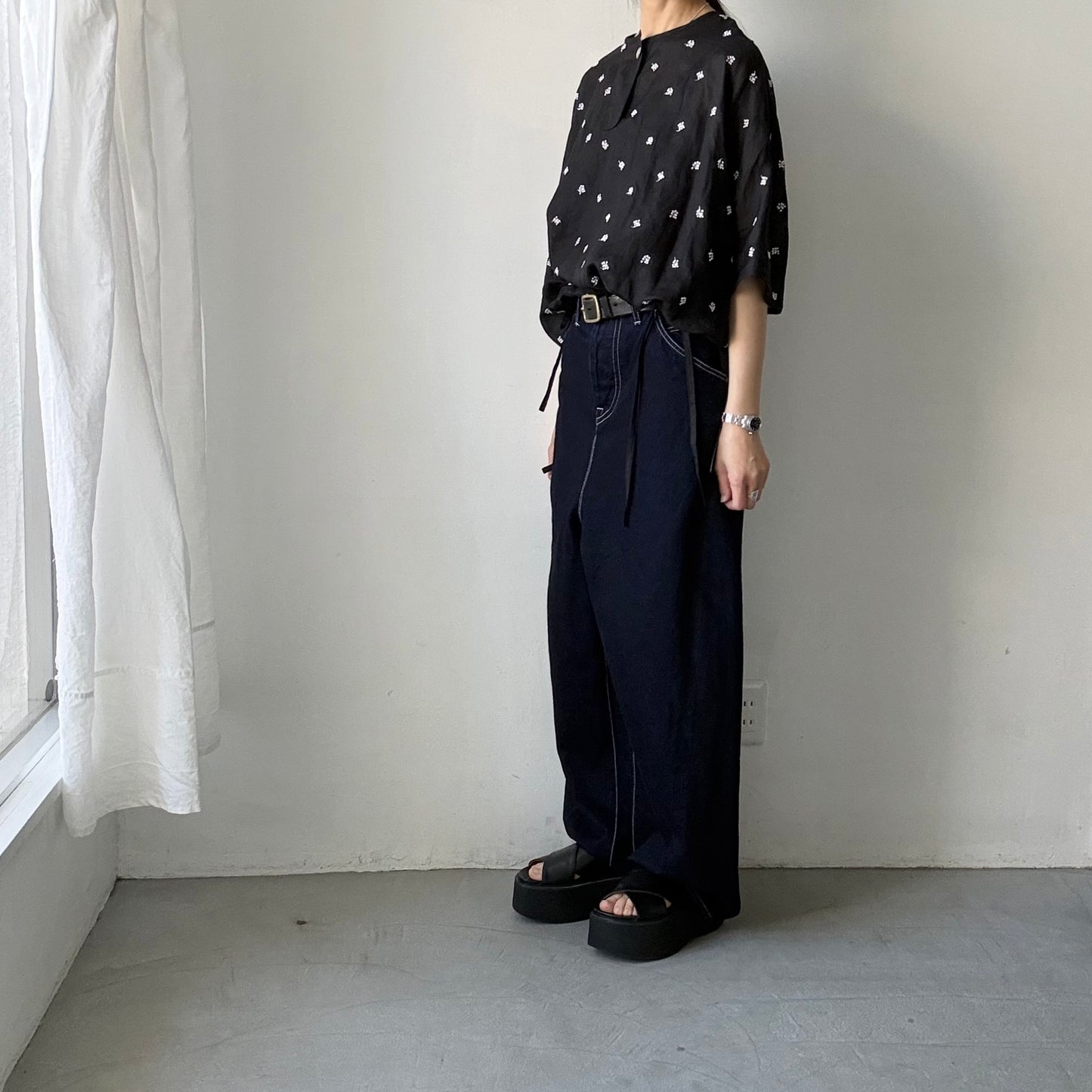 kijinokanosei  音粒ヘンリーTシャツプルオーバー