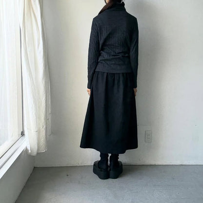 atelier naruse  ウールコットンタートルネックカットソー　杢グレー