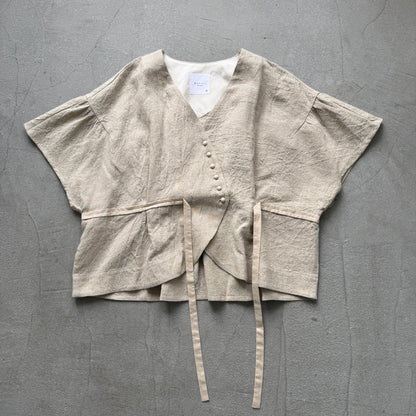 MAGALI  トリプルウォッシュリネンカシュクールジレ　ナチュラル