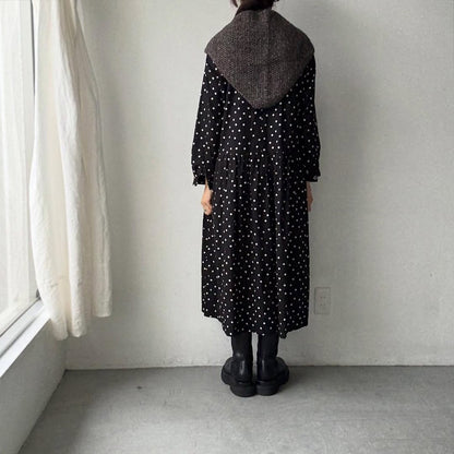 Karakoram アルパカコットントライアングルスカーフ　ダークブラウン