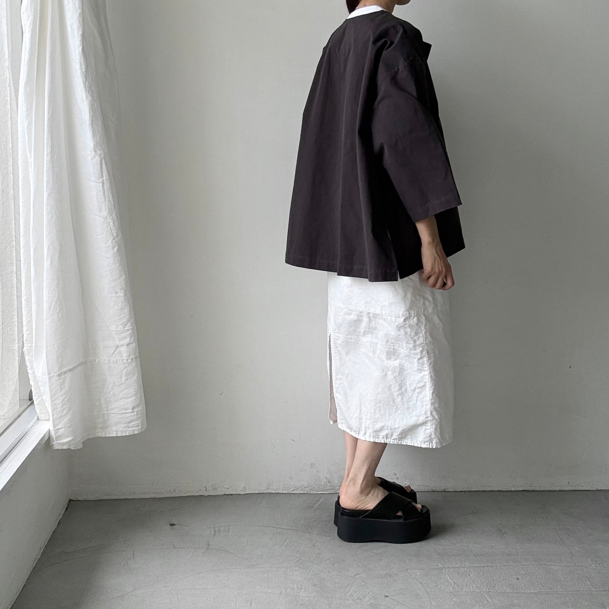 atelier d'antan Bouvetコットンプルオーバー　  ダークグレー