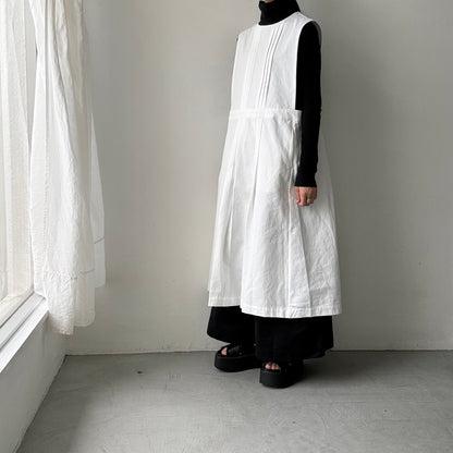 atelier d'antan ×blanc  kobell コットンエプロンドレス　ホワイト