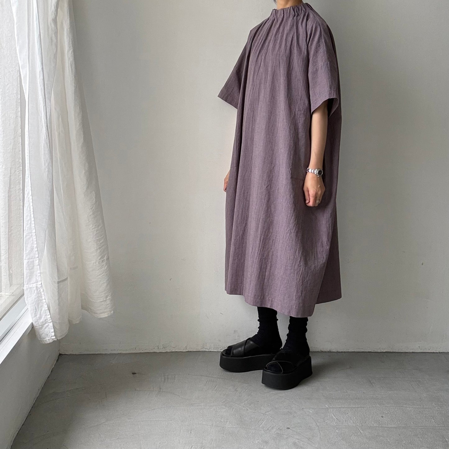 atelier d'antan Krallコットンリネンドレス