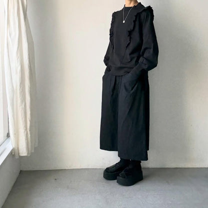 MAGALI コットン天竺ショルダーフリルカットソー