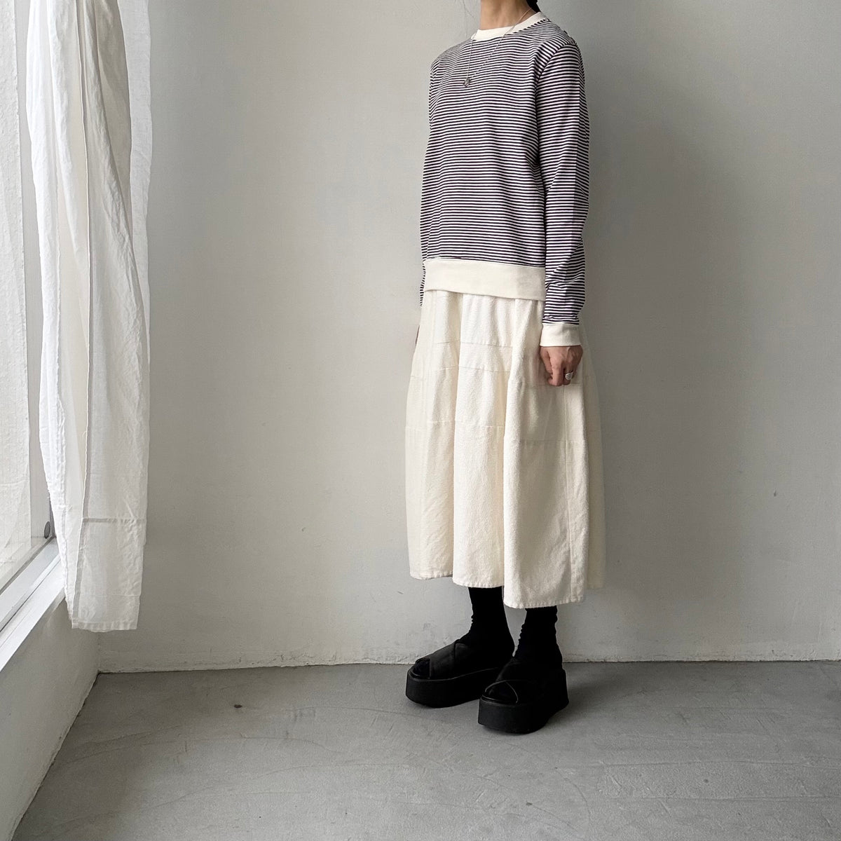 R&D.M.Co  ボーダープルオーバーシャツ