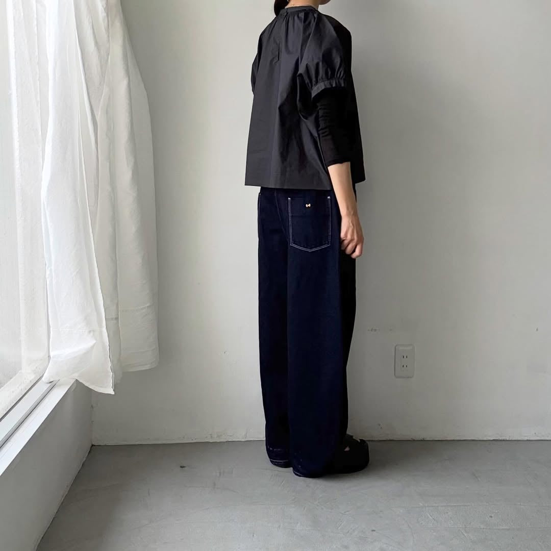 🟡週末入荷分予約受付中🟡cion  コットンシャーリングブラウス　　　ブラック