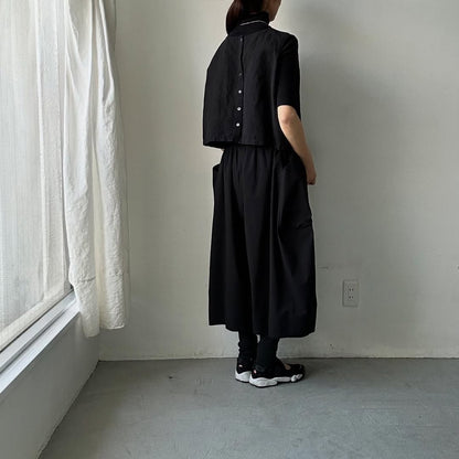TENNE HANDCRAFTED MODERN ビッグポケットキュロット　ブラック