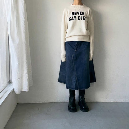 R&D.M.Co  NEVER SAY DIET スウェットシャツ　ナチュラル