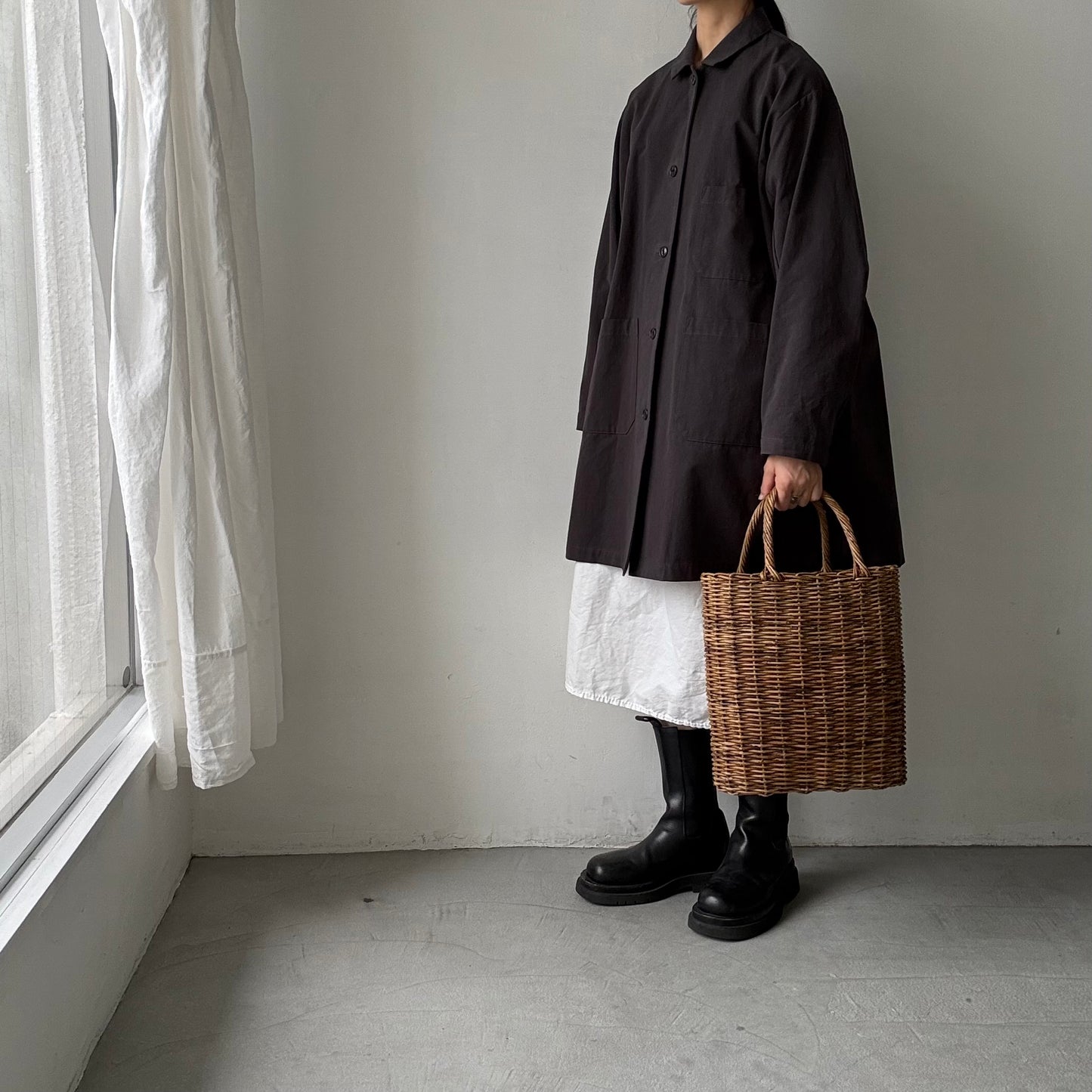 atelier d'antan Godardコットンコート　ダークグレー