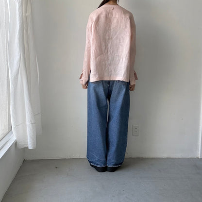 atelier naruse  リネンスモックブラウス　ペールピンク
