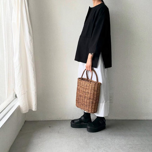 atelier d'antan Bouvetコットンプルオーバー　ブラック