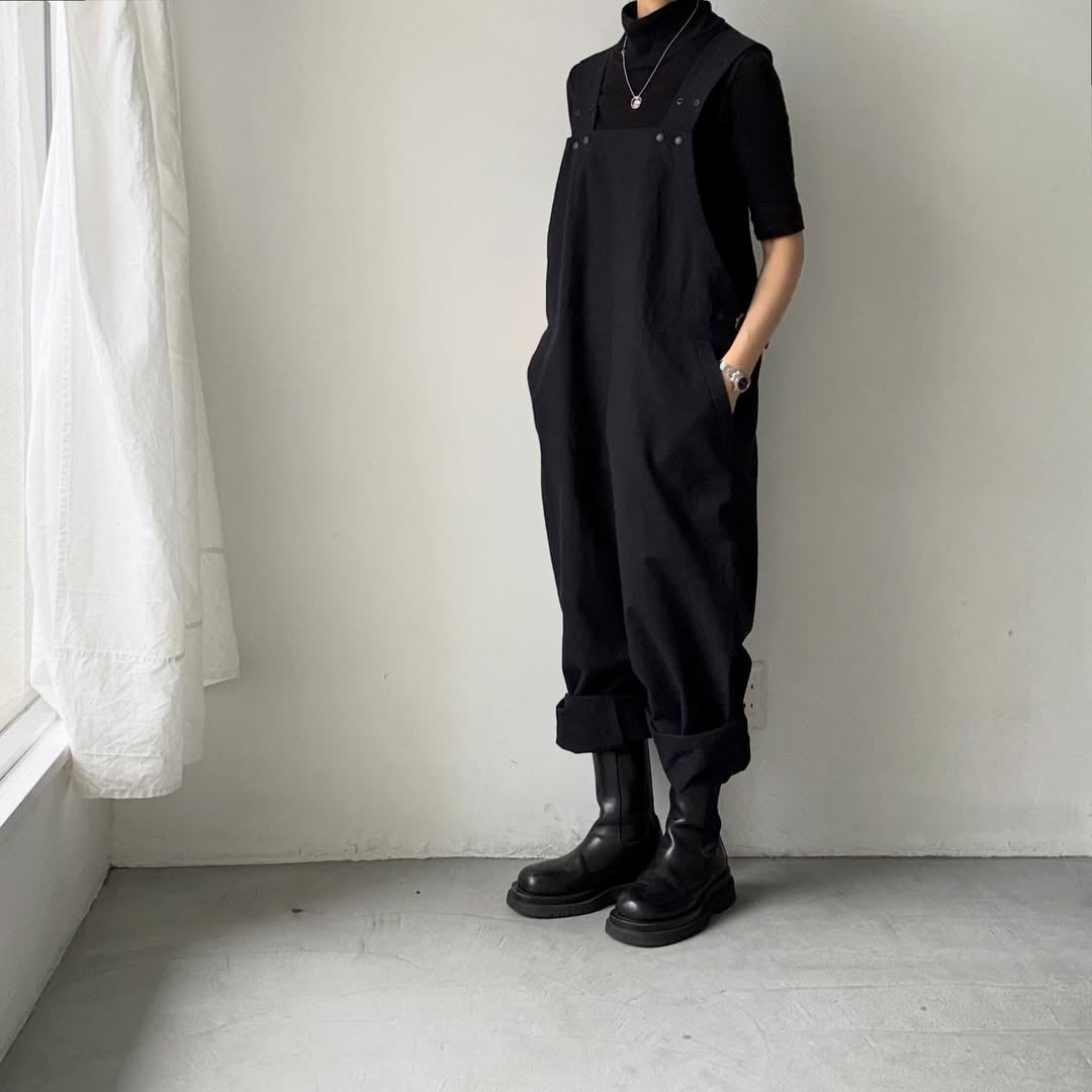 atelier naruse コットンリネンスラブオーバーオール