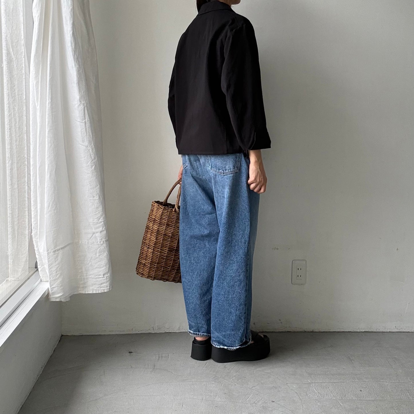 atelier d'antan Kantor コットンジャケット　ブラック
