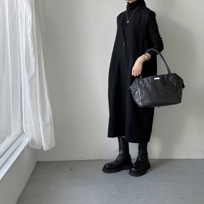 atelier naruse　コットンウールヘリンボンジャンパースカート