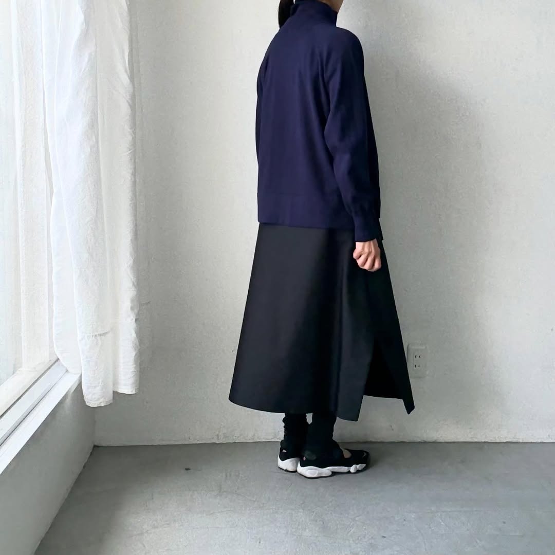homspun ソフトコットンジップアップカーディガン　ネイビー