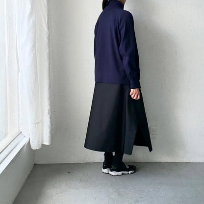 homspun ソフトコットンジップアップカーディガン　ネイビー