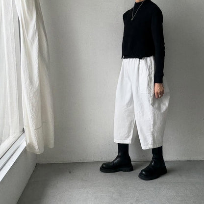 homspun デニムギャザーパンツ