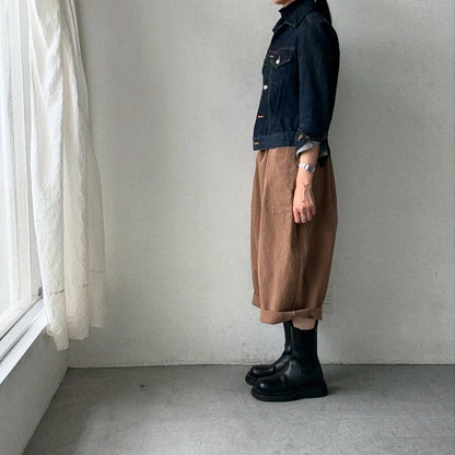 atelier d'antan Perriereコットンワイドパンツ　カーキ