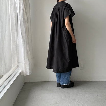 R&D.M.Co シルクコットンラグランハーフスリーブドレス