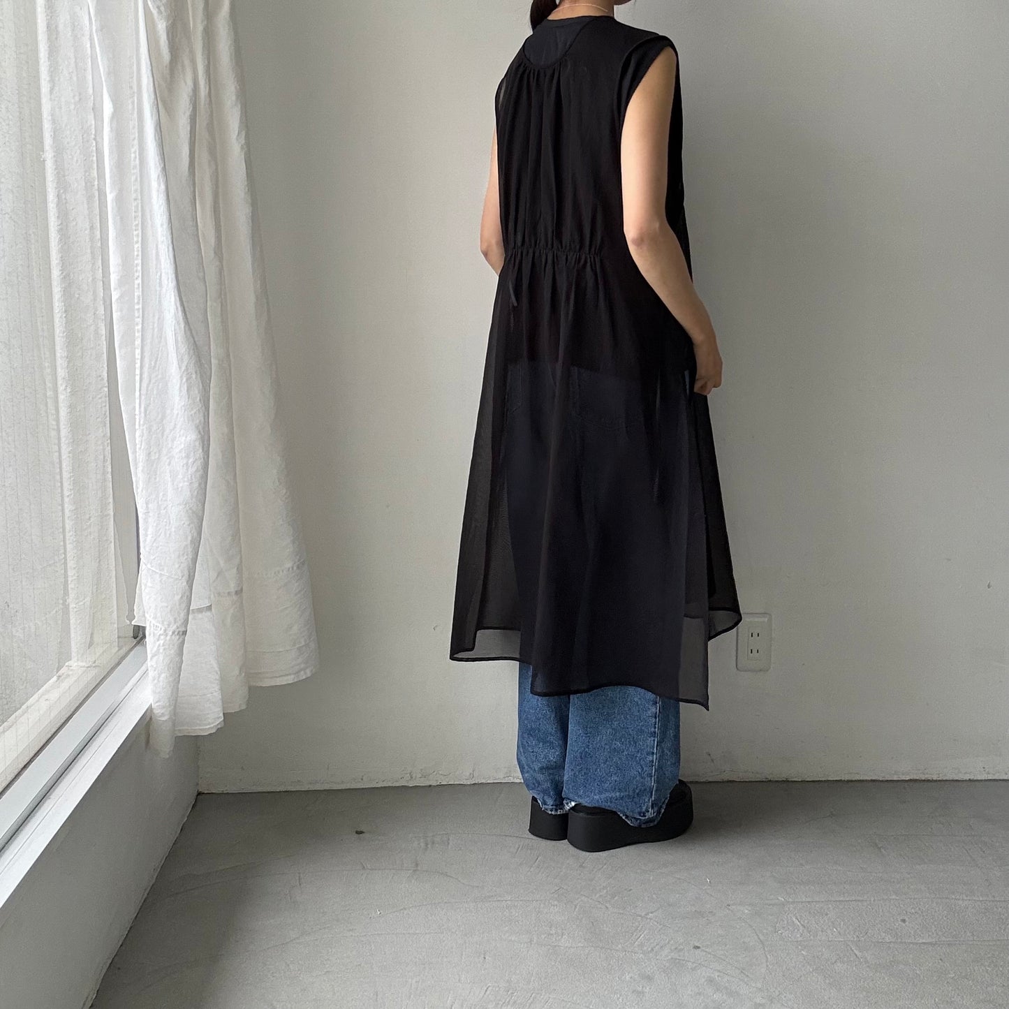 TENNE HANDCRAFTED MODERN オーガンジー2wayロングドレス