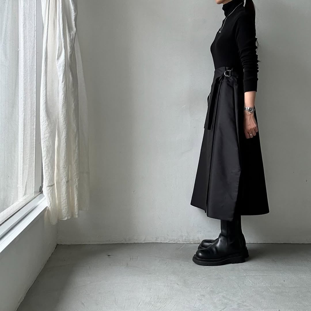 TENNE HANDCRAFTED MODERN ラップスカート ブラック – blanc