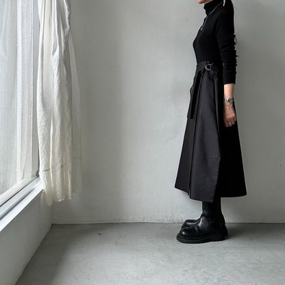 TENNE HANDCRAFTED MODERN ラップスカート　ブラック