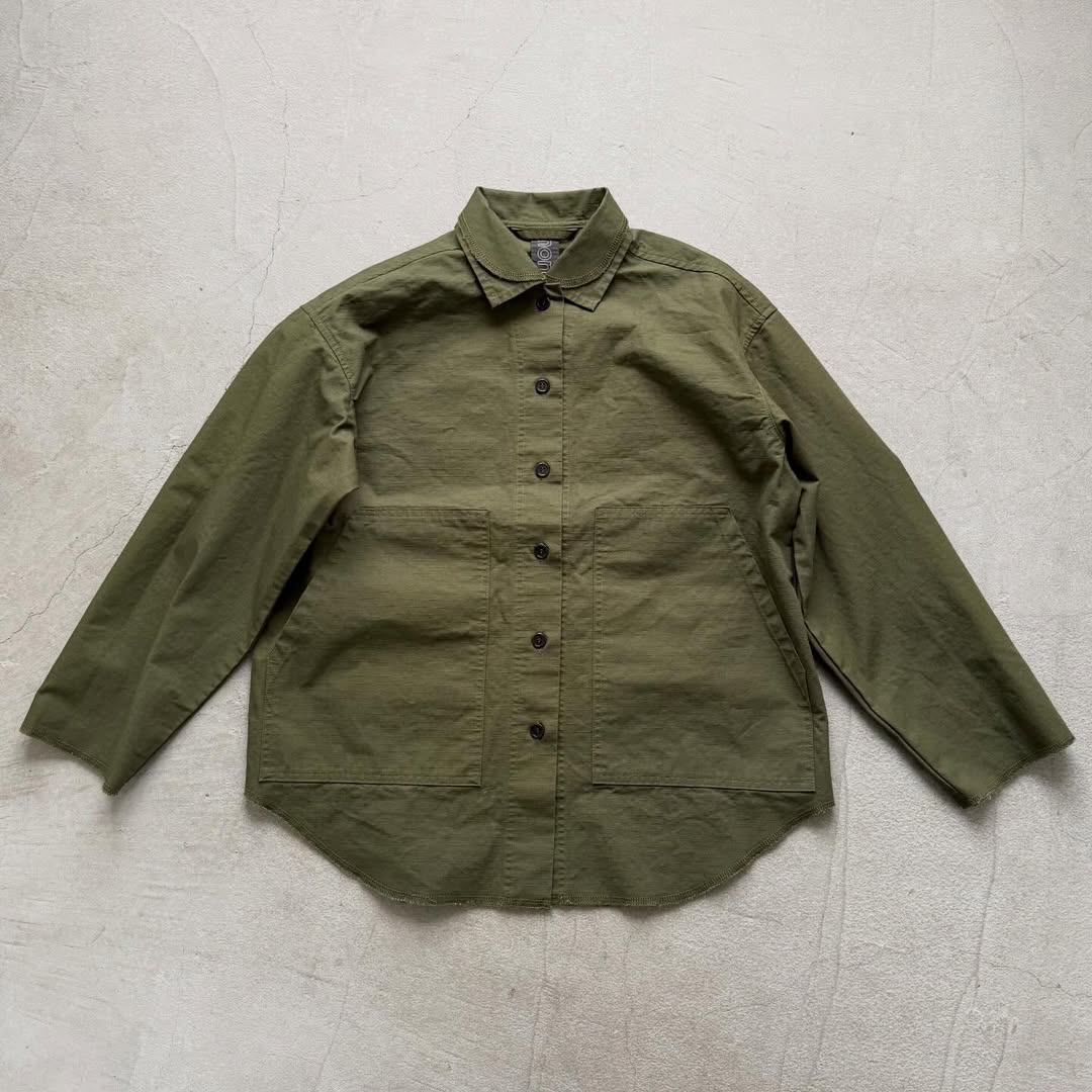 homspun  リップストップシャツジャケット　オリーブ