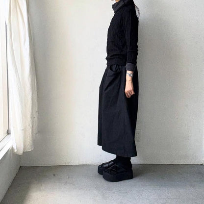 atelier naruse  ウールコットンタートルネックカットソー　ブラック