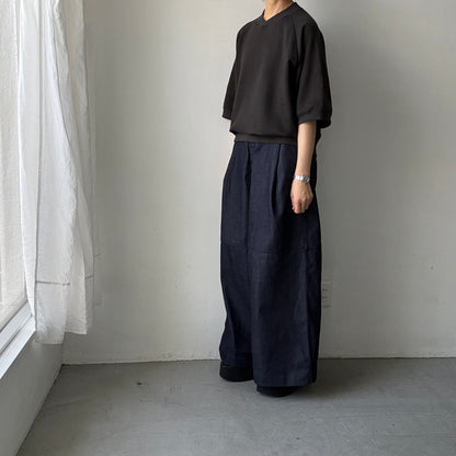 atelier naruse  コットン半袖スウェットシャツ　スミクロ