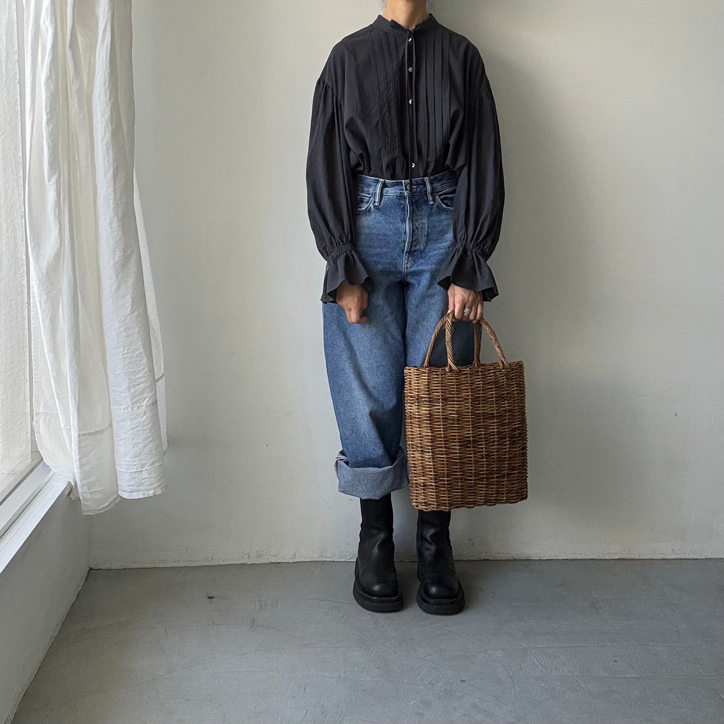 MAGALI  天日干しコットンボウタイブラウス