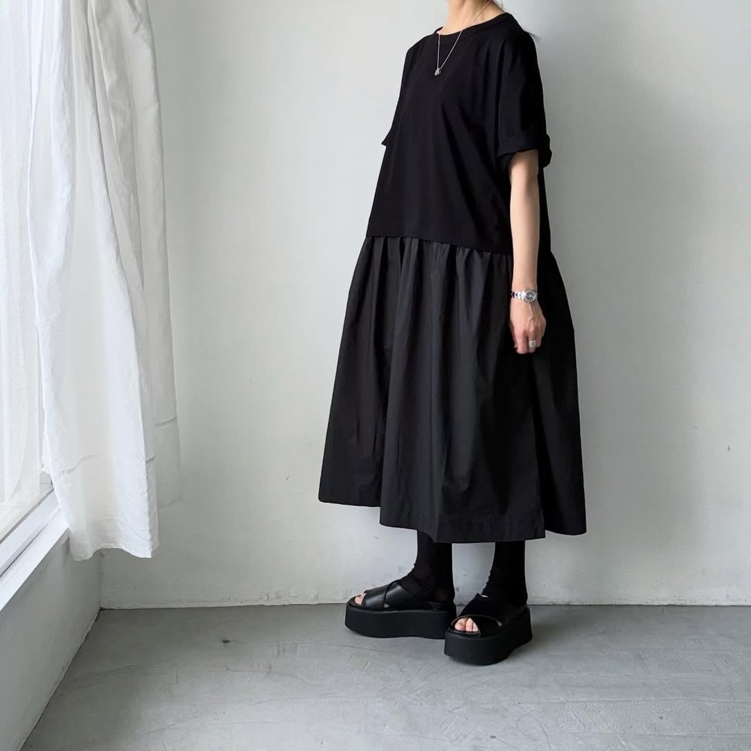 cion コットンTシャツコンビワンピース