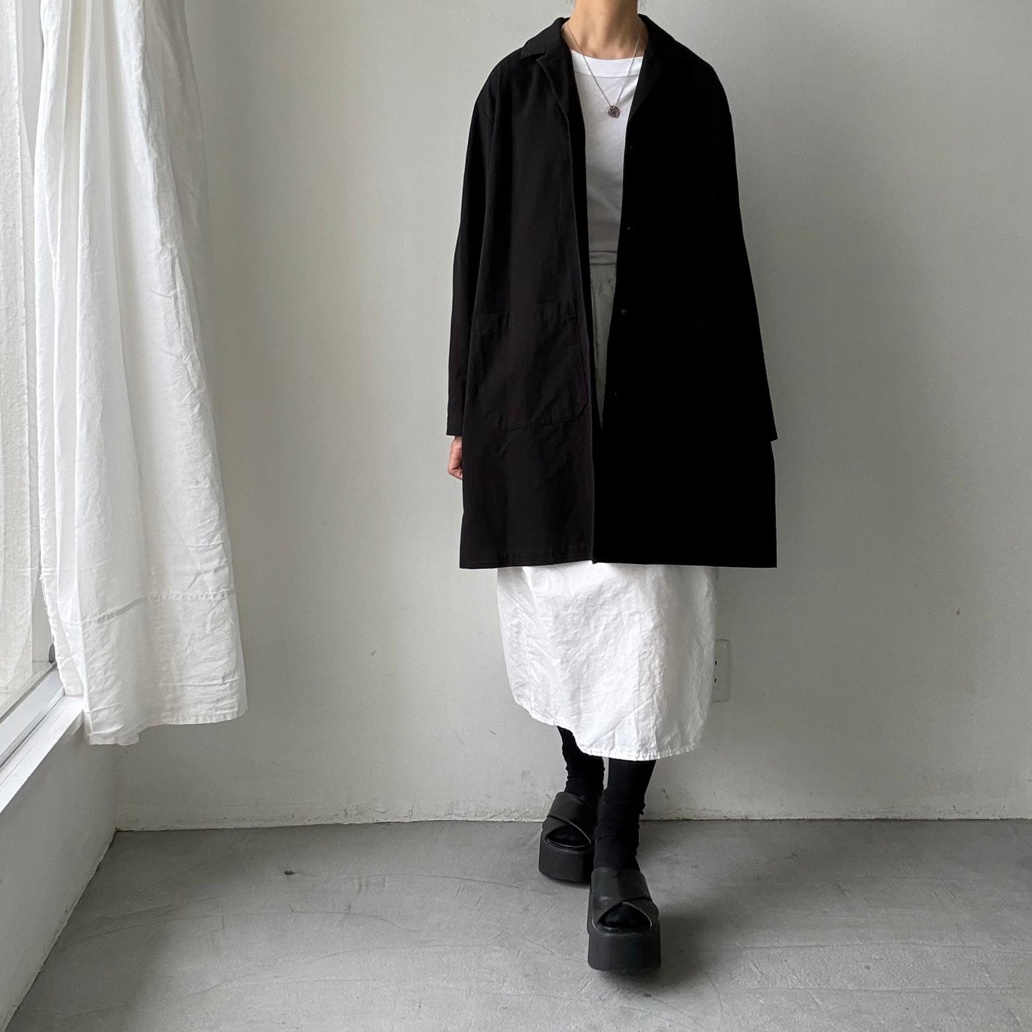 atelier d'antan Godardコットンコート　ブラック