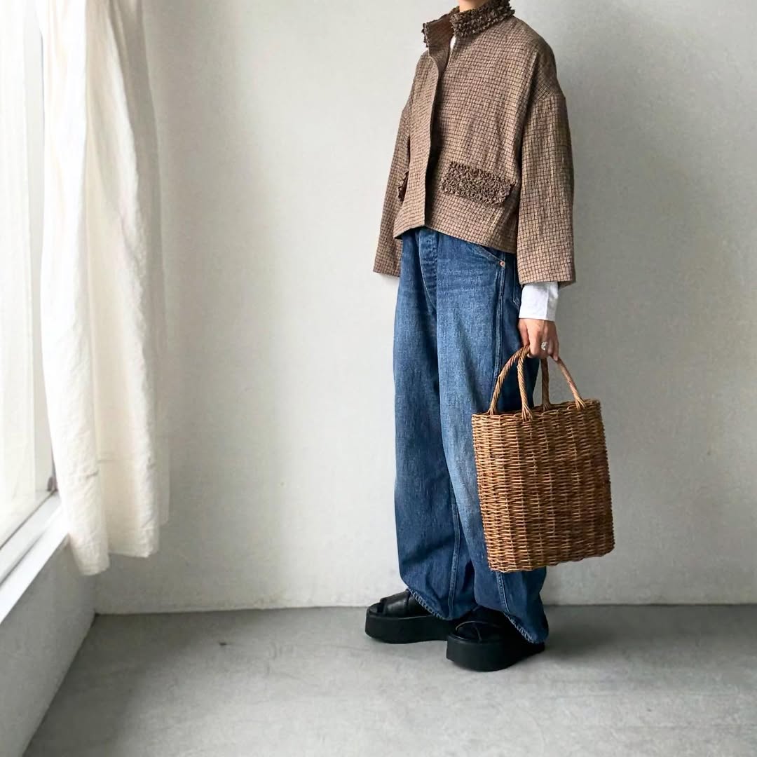 R&D.M.Co  フリルデコレーションジャケット　チェック