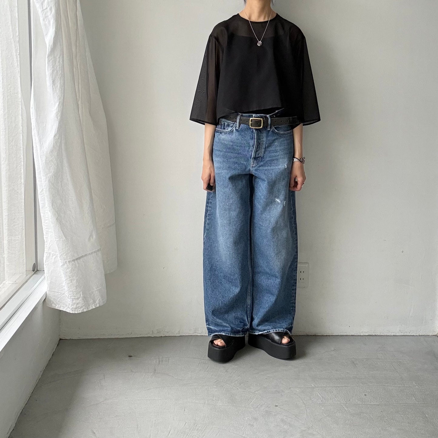 TENNE HANDCRAFTED MODERN オーガンジーショートプルオーバー
