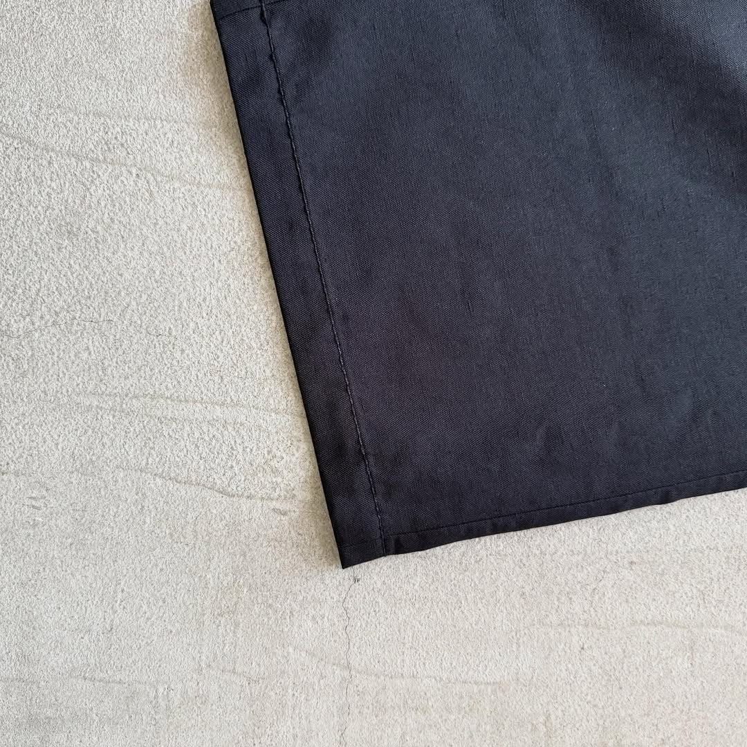 homspun ウールリネンギャザーワイドパンツ　ブラック