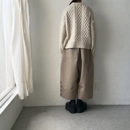 TENNE HANDCRAFTED MODERN ボリュームスリーブアランニットプルオーバー