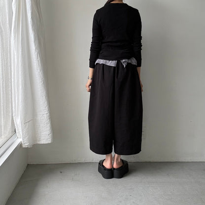 atelier d'antan Perriereコットンワイドパンツ　ブラックsize1