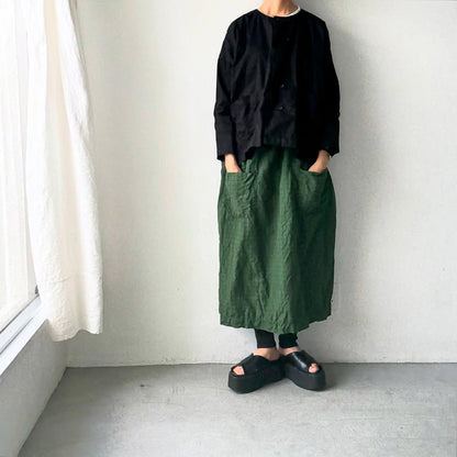 jujudhau コットンツイルダブルボタンシャツ