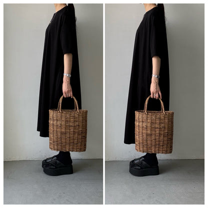 atelier naruse  コットンカットソーコクーンワンピース　ブラック