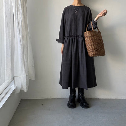 atelier naruse  ウールコットン千鳥チェックカットオフワンピース