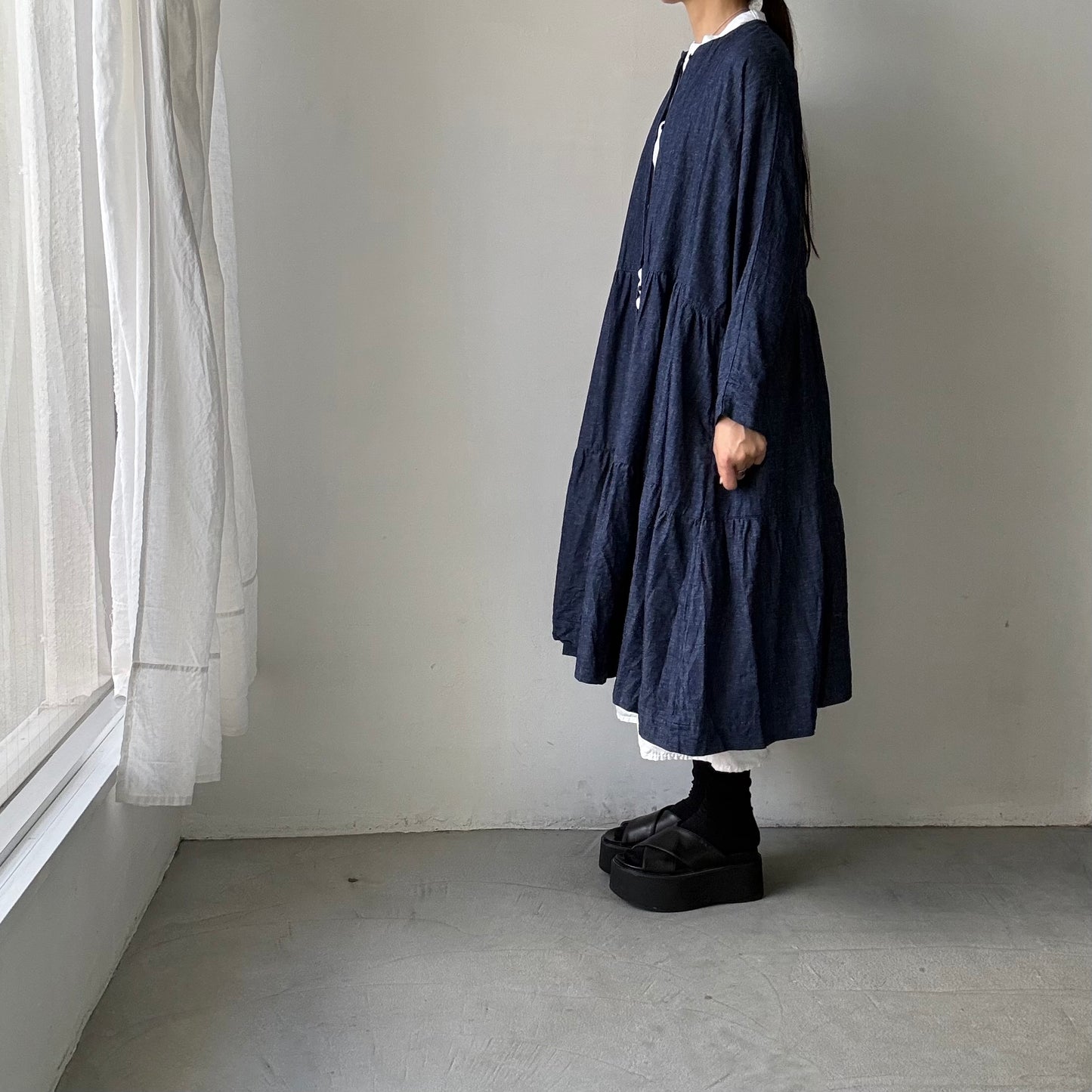 jujudhau デッドストックデニムティアードドレス