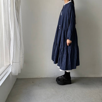jujudhau デッドストックデニムティアードドレス